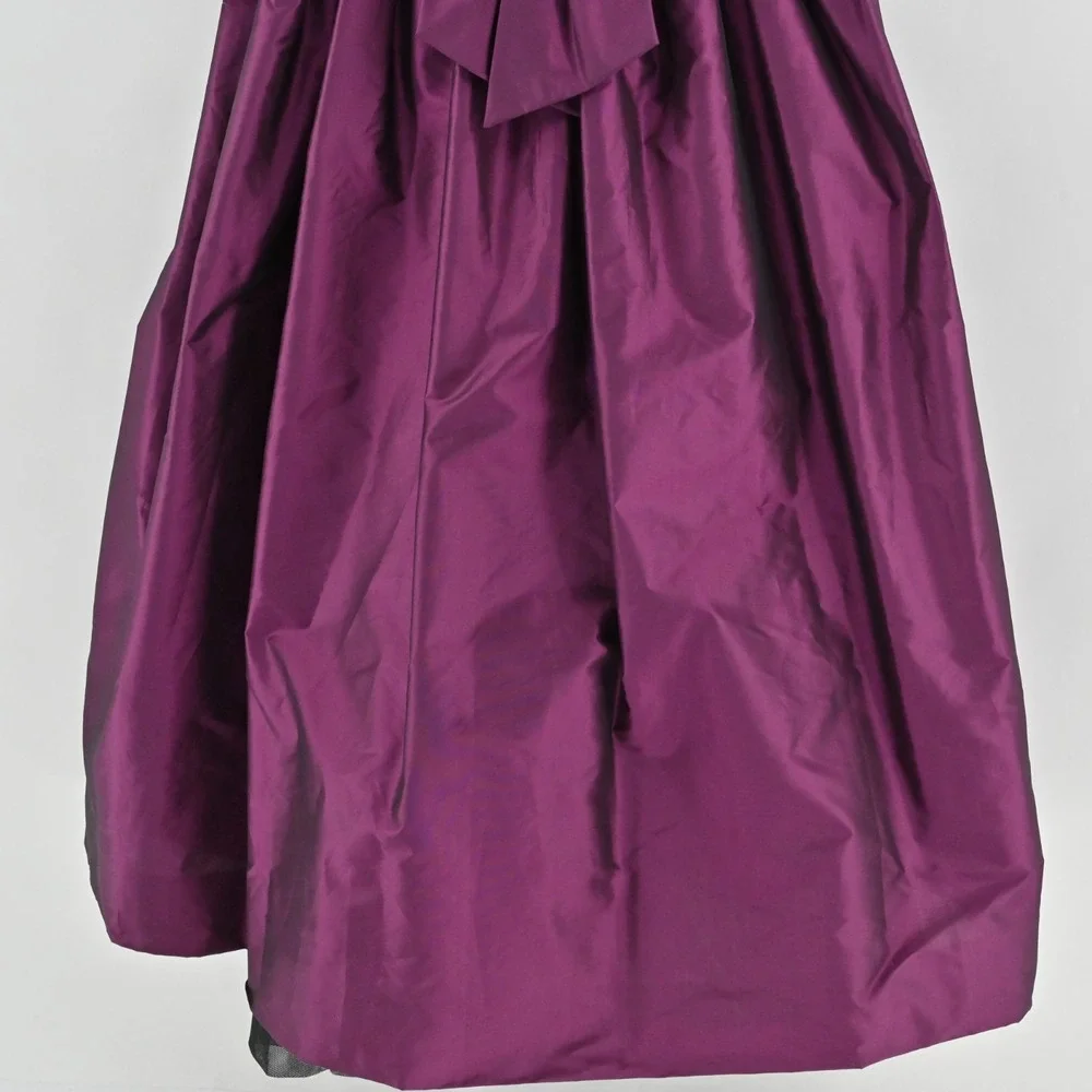 Victoria Royal Beaded Dress Womens 10 Silk Gown‎ Purple Taffeta Bow Vintage 60s